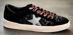 Another Round Blk Sequin Tennies
