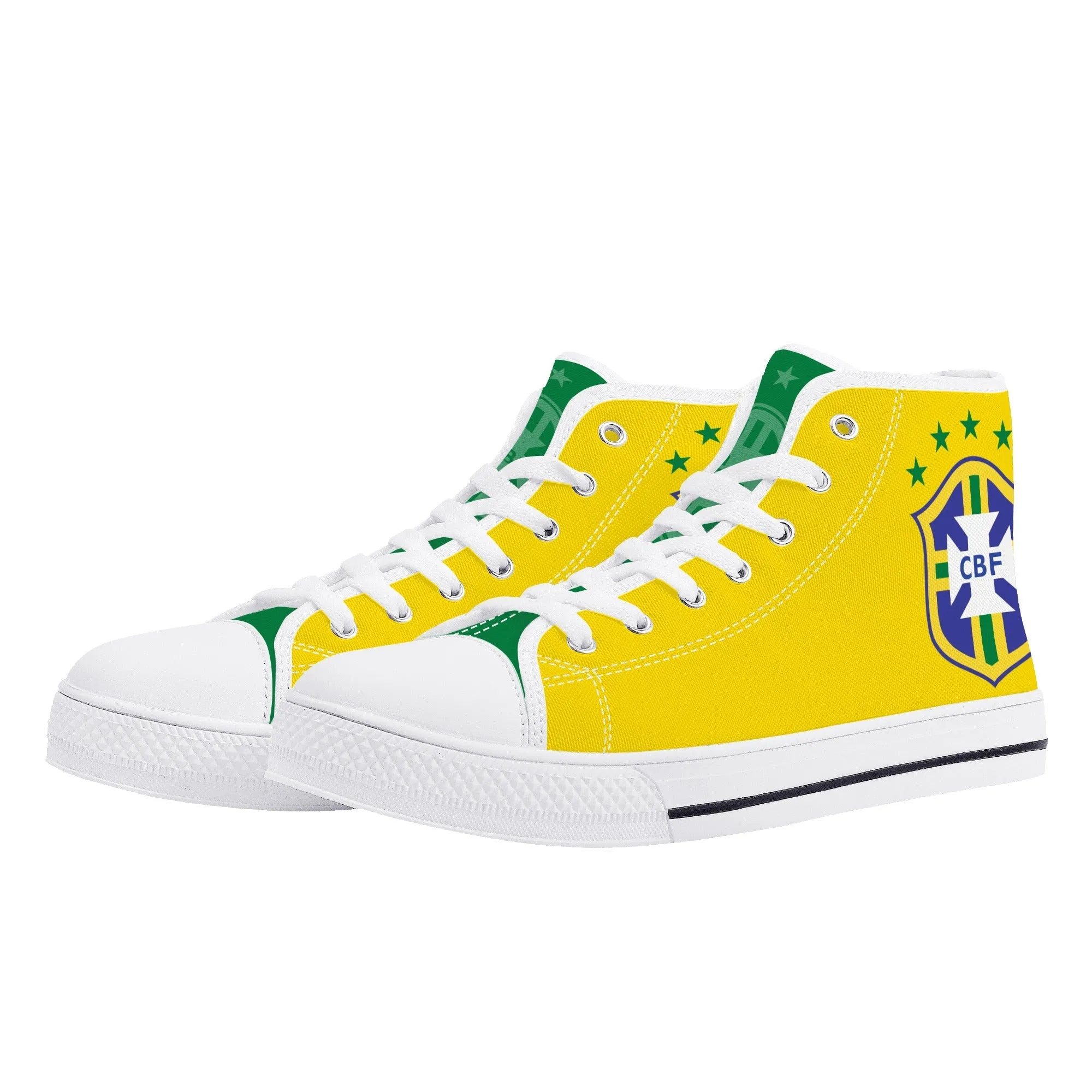 Brazil National Soccer Team Shoes | High Top Canvas Sneakers