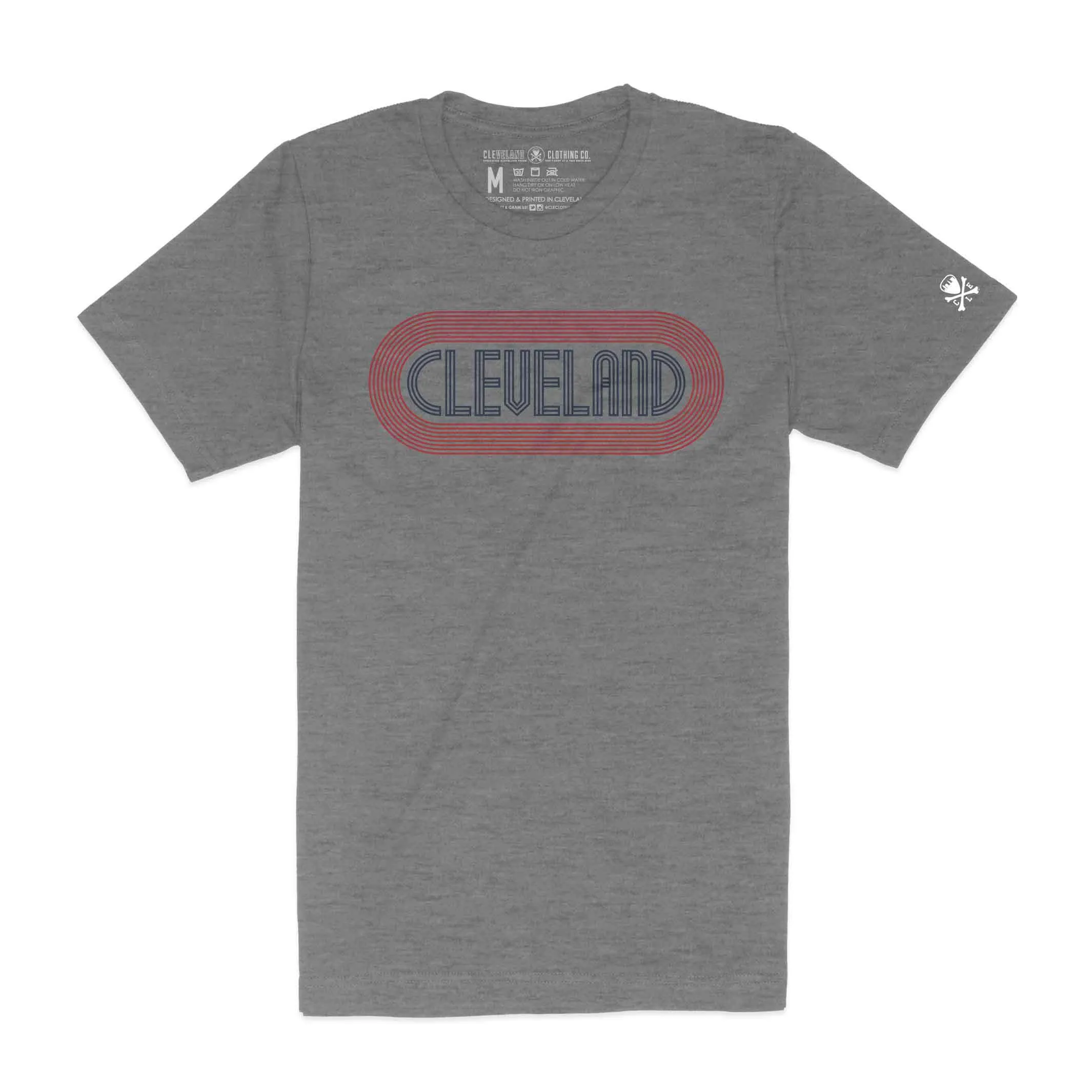 Cleveland Track, Grey - Mens/Unisex Crew T-Shirt