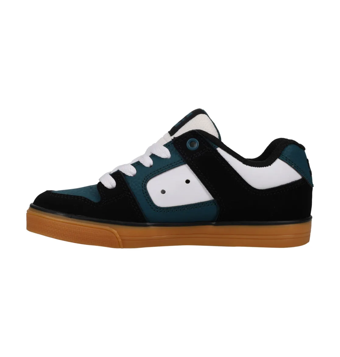 DC Kid's Pure Leather Shoes Black/White/Emerald ADBS300267-BWE