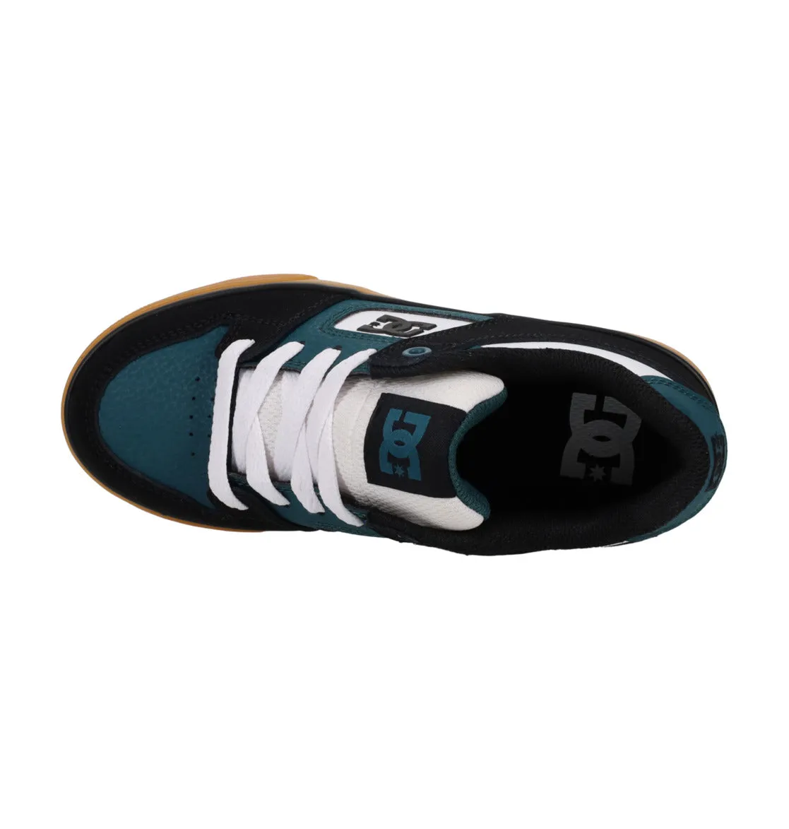 DC Kid's Pure Leather Shoes Black/White/Emerald ADBS300267-BWE