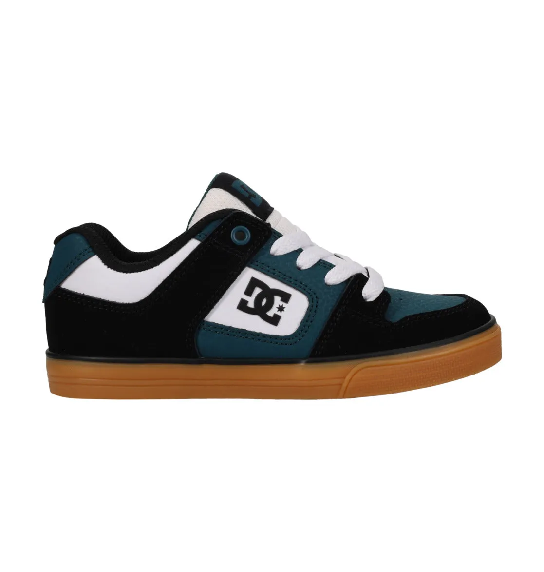 DC Kid's Pure Leather Shoes Black/White/Emerald ADBS300267-BWE
