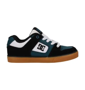 DC Kid's Pure Leather Shoes Black/White/Emerald ADBS300267-BWE