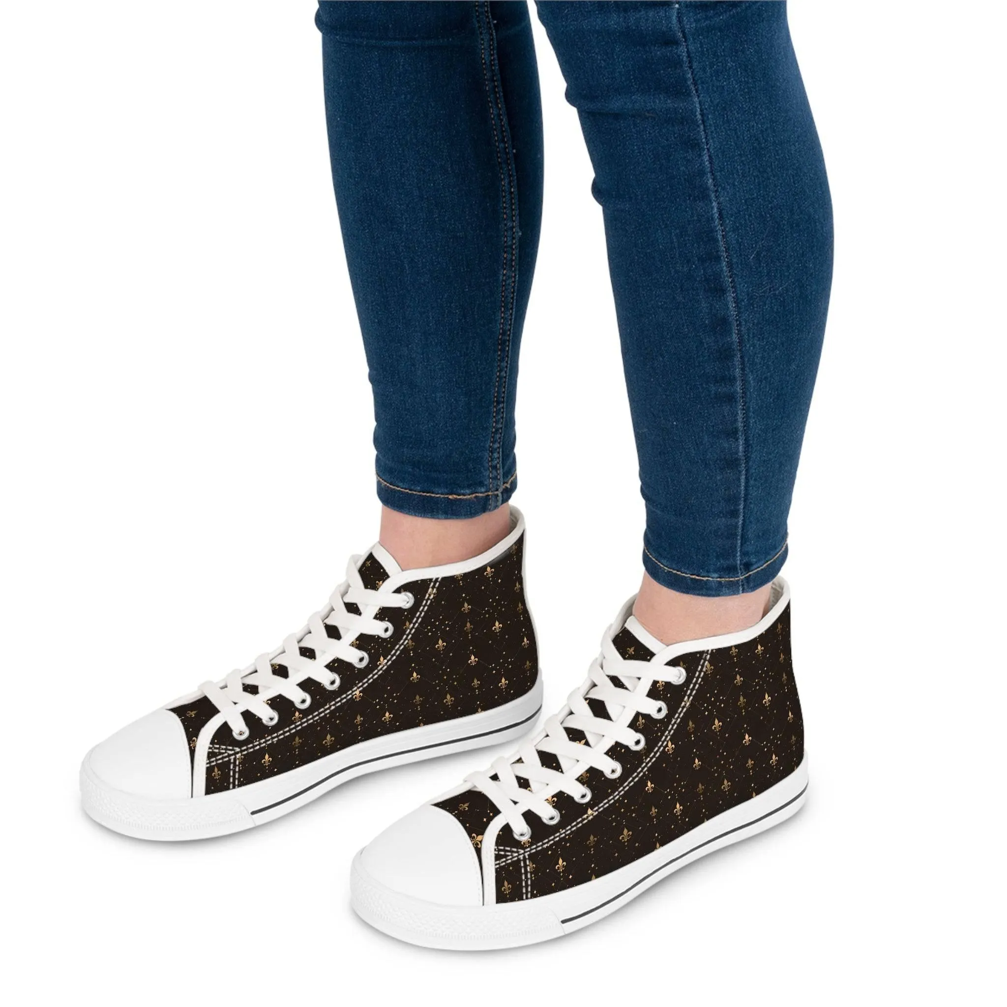 Fleur-de-Lis High Top Sneakers'