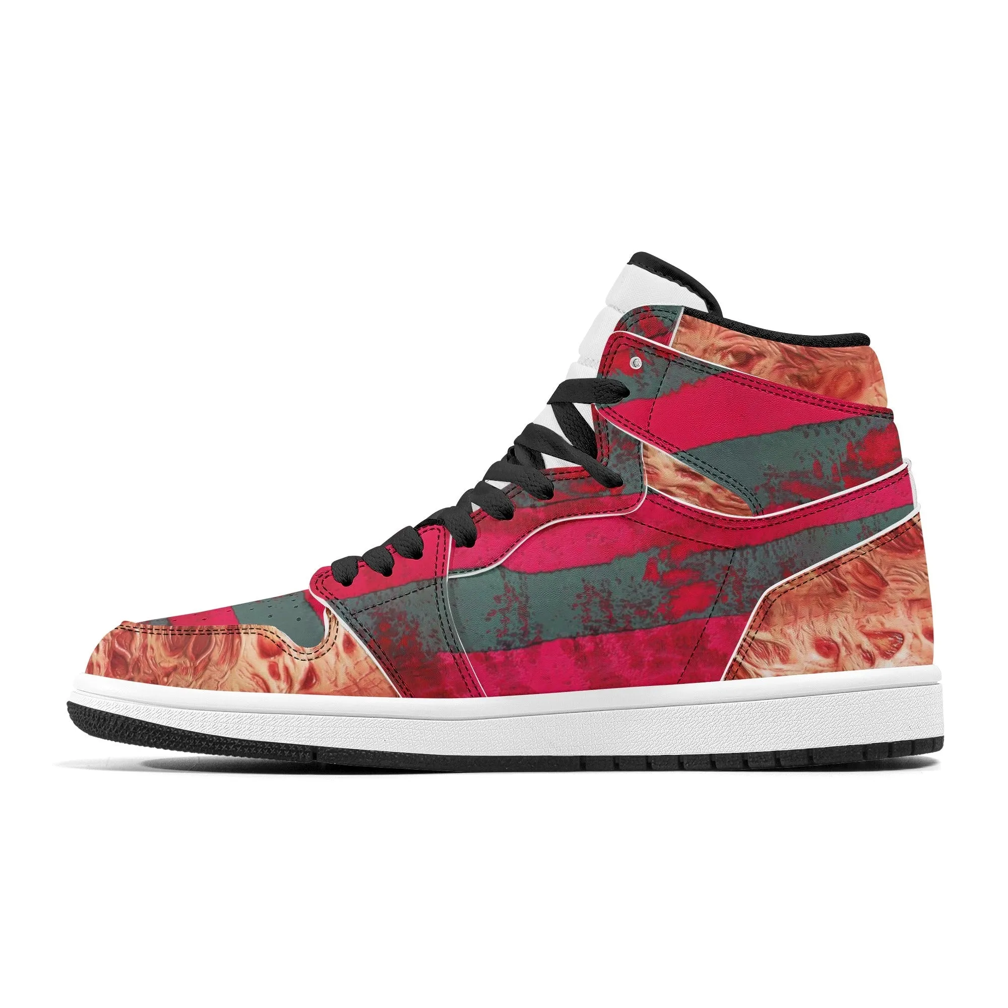 Freddy Krueger's Skin Burns - The Nightmare on Elm Street | High Top Skateboard Sneakers