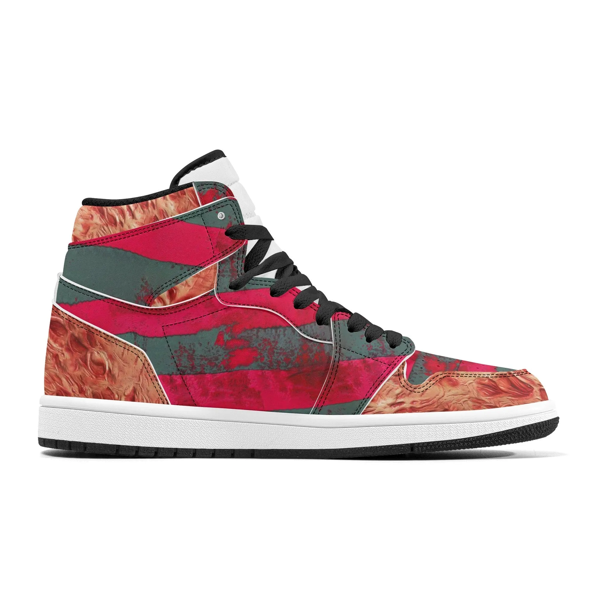 Freddy Krueger's Skin Burns - The Nightmare on Elm Street | High Top Skateboard Sneakers