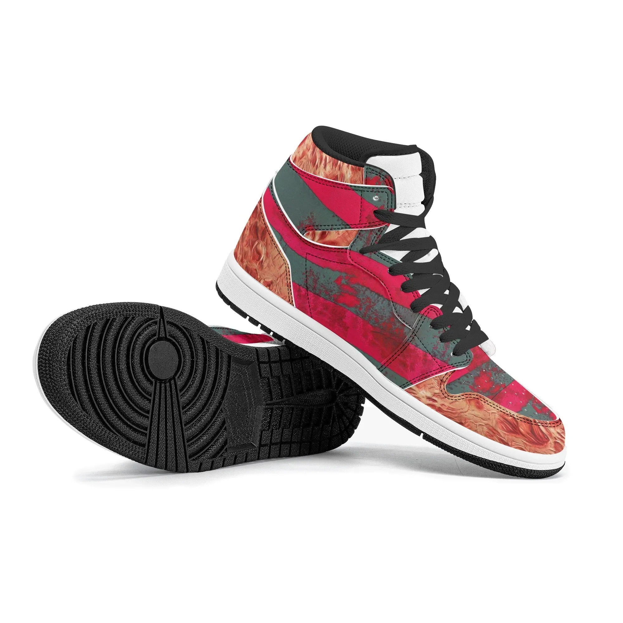 Freddy Krueger's Skin Burns - The Nightmare on Elm Street | High Top Skateboard Sneakers