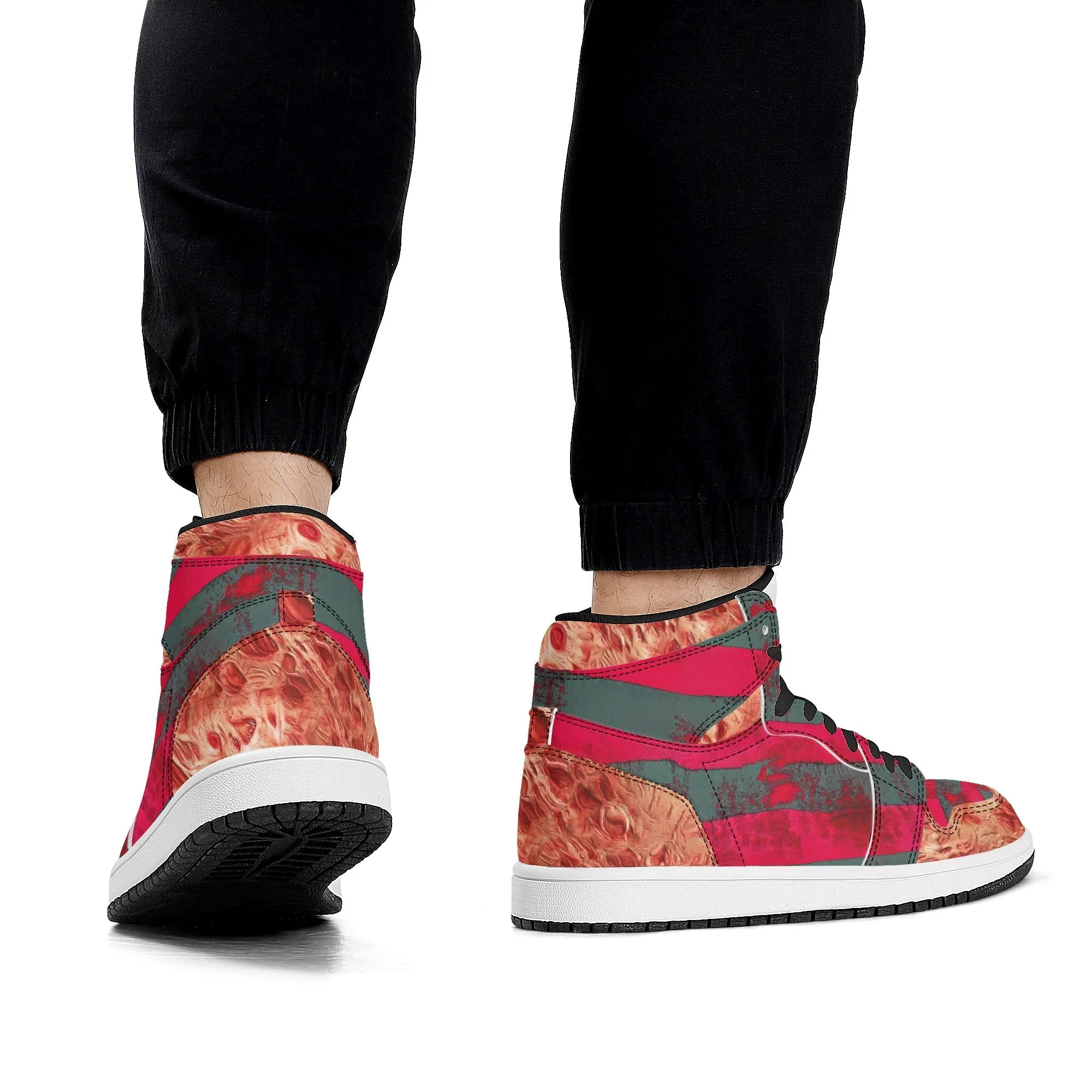 Freddy Krueger's Skin Burns - The Nightmare on Elm Street | High Top Skateboard Sneakers