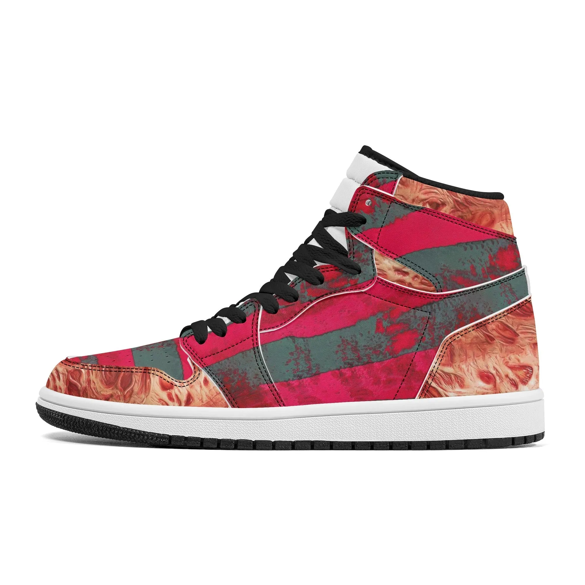 Freddy Krueger's Skin Burns - The Nightmare on Elm Street | High Top Skateboard Sneakers