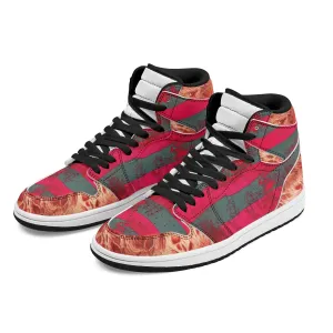 Freddy Krueger's Skin Burns - The Nightmare on Elm Street | High Top Skateboard Sneakers