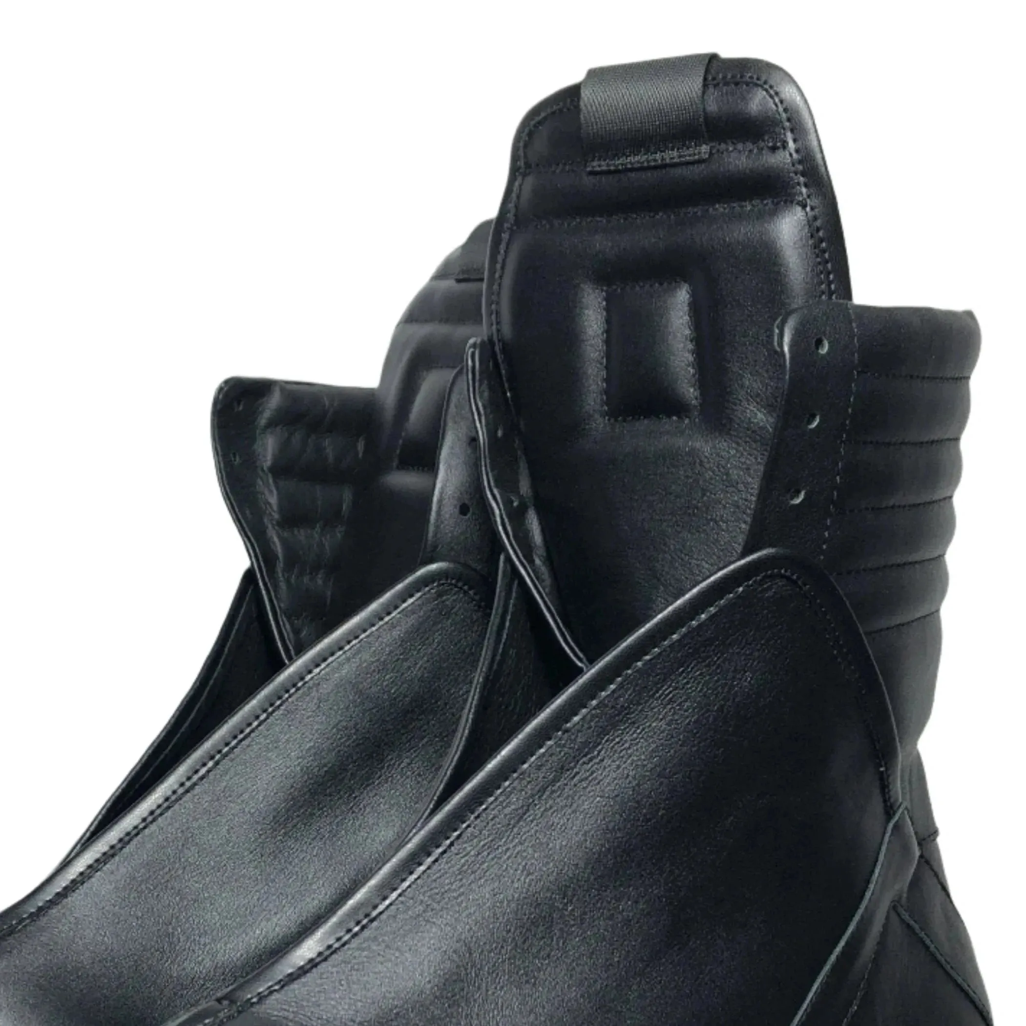 High Top Lace Up ZipperLeather Sneakers