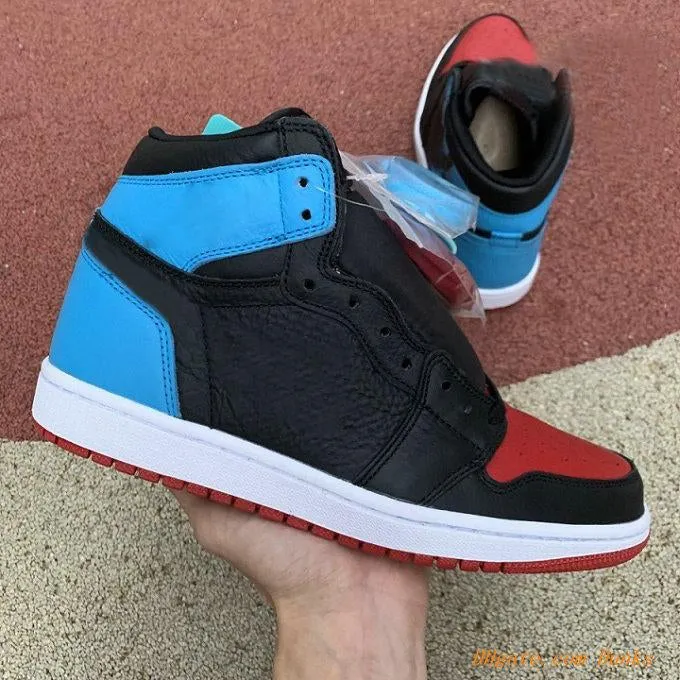 Jumpman 1 1s OG Basketball Shoes Mens Women University Blue UNC Hyper Royal Bred Patent Black Toe DARK MOCHA Twist Tan Gum Linen Smoke Grey Diamond Shorts Men Sneakers