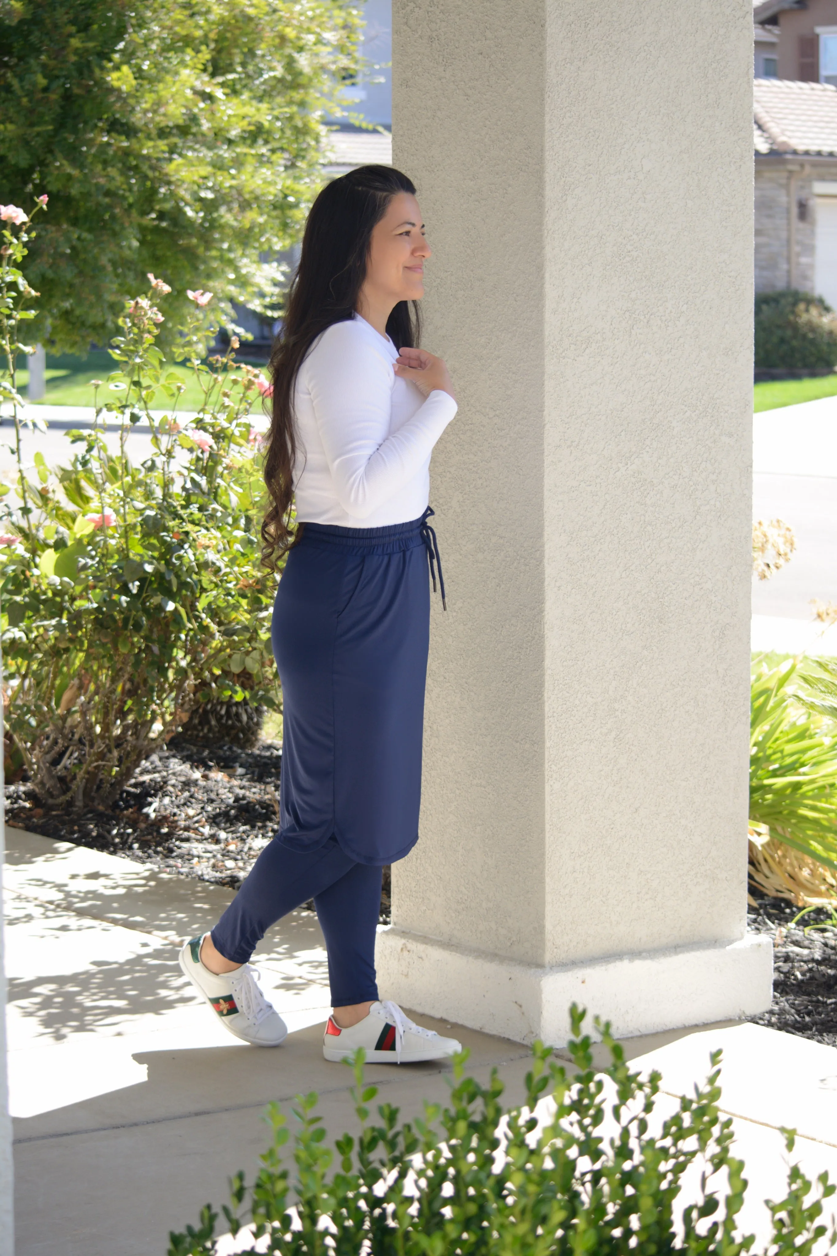 Palermo Navy Athletic Skirt (long leggings)