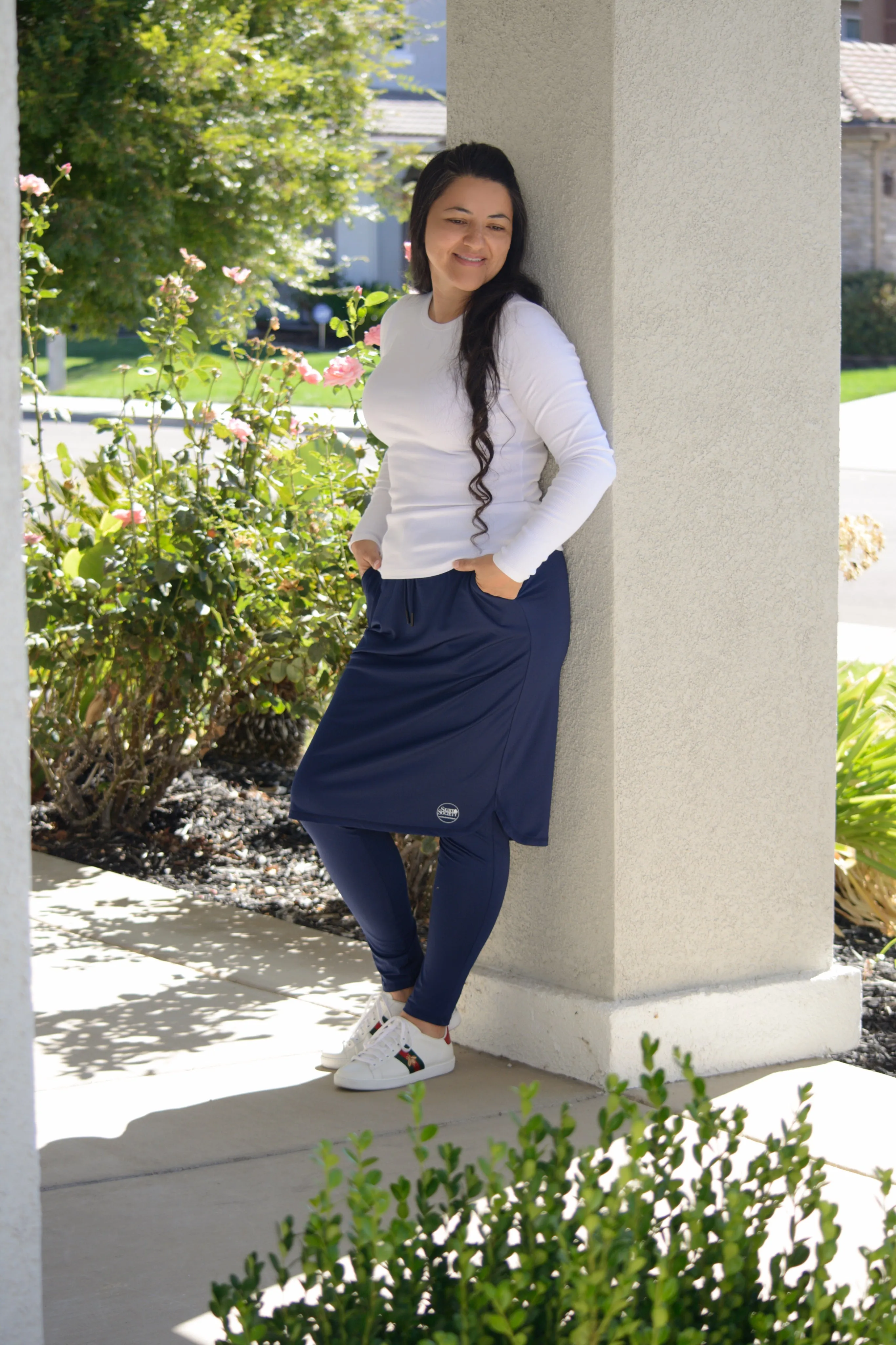 Palermo Navy Athletic Skirt (long leggings)