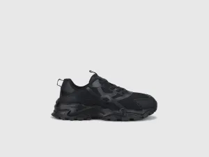 Textured Lace-Up Moulded Knot Logo Athletic Sneakers