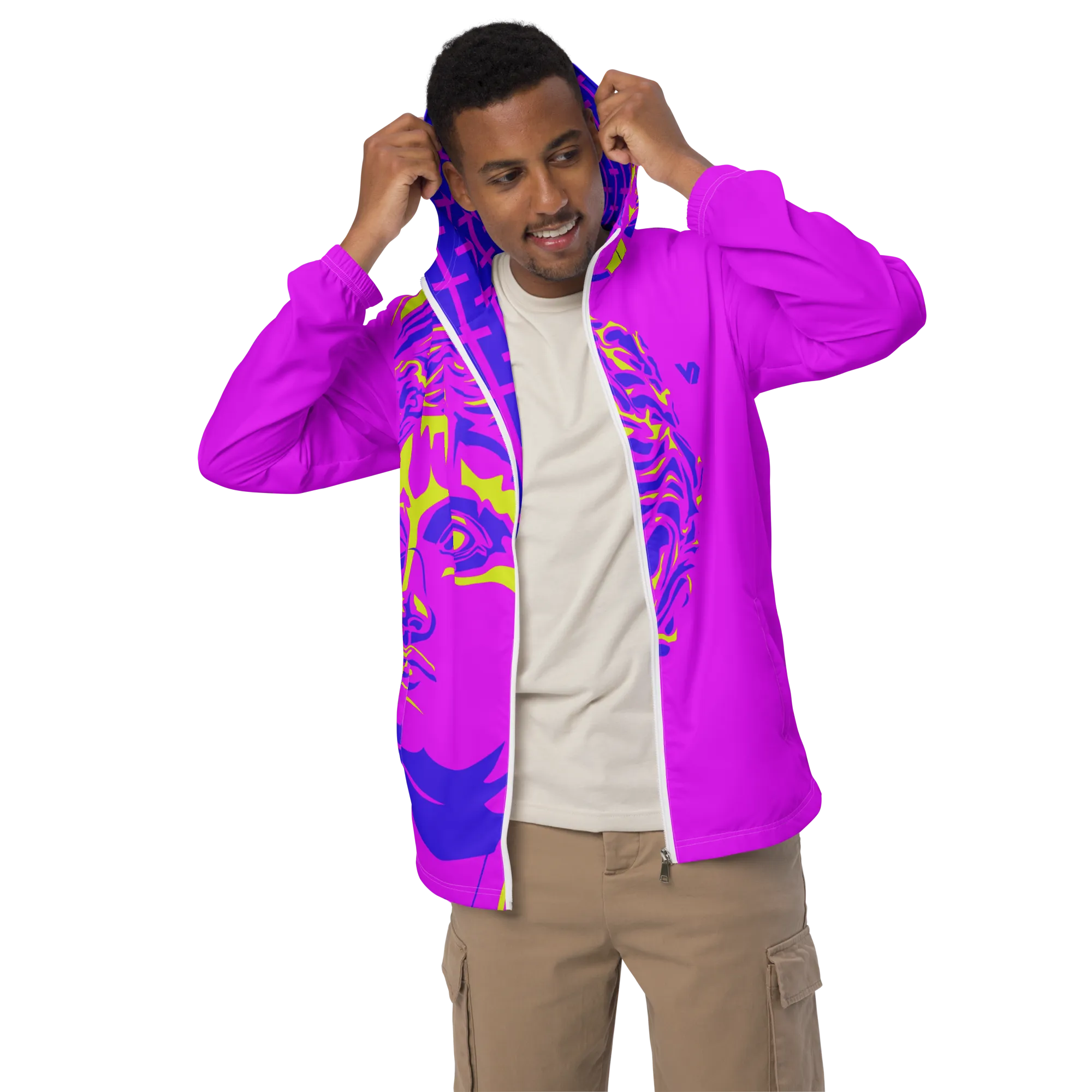 VOSRIO Select Rose Colour Mens windbreaker