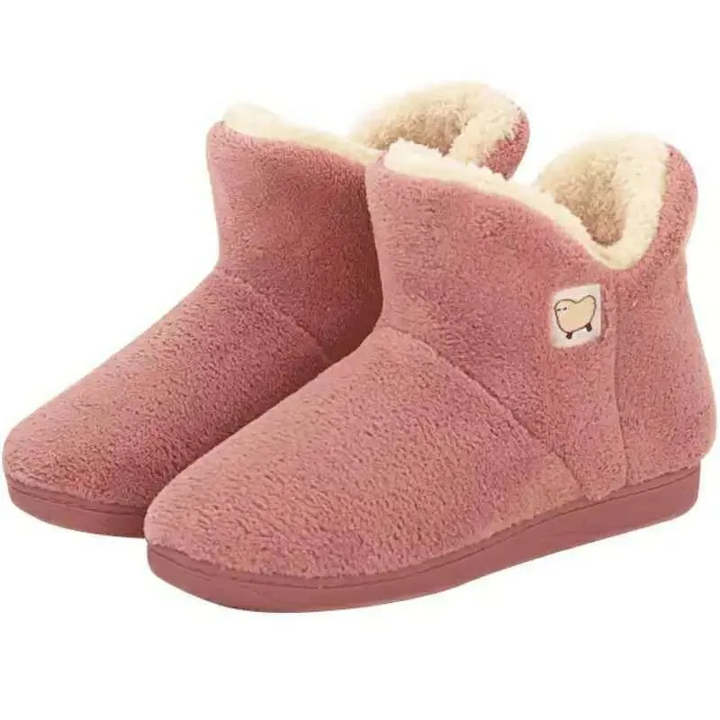 Women Cozy Home Slipper Boots Winter Warm Non-Slip Slippers for Indoor Outdoor