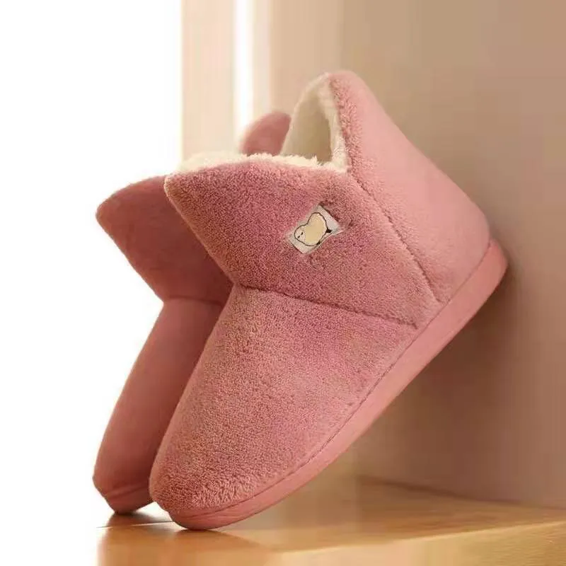 Women Cozy Home Slipper Boots Winter Warm Non-Slip Slippers for Indoor Outdoor